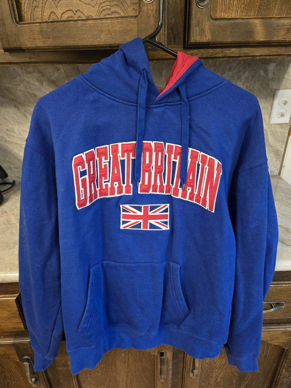 Stadium Great Britian Athletics Blue and Red Pullover Hoodie